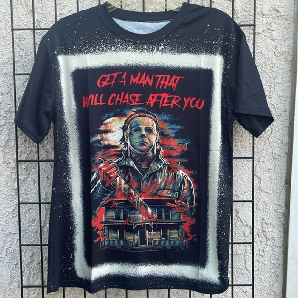 “Get a man” t-shirt Michael Myers Halloween tshirt medium